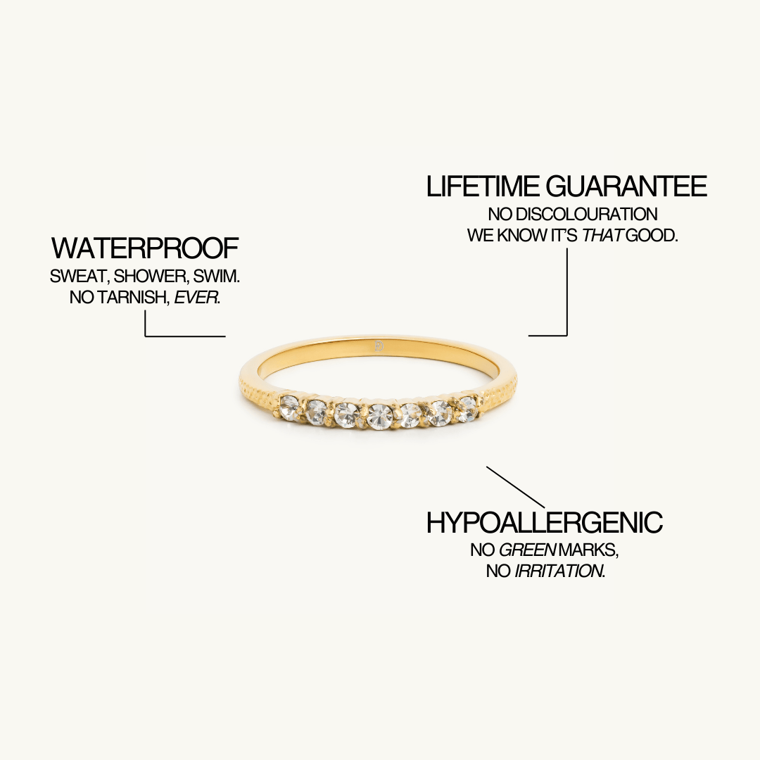 Curved Pavé Band Ring - Maison Les Disciples