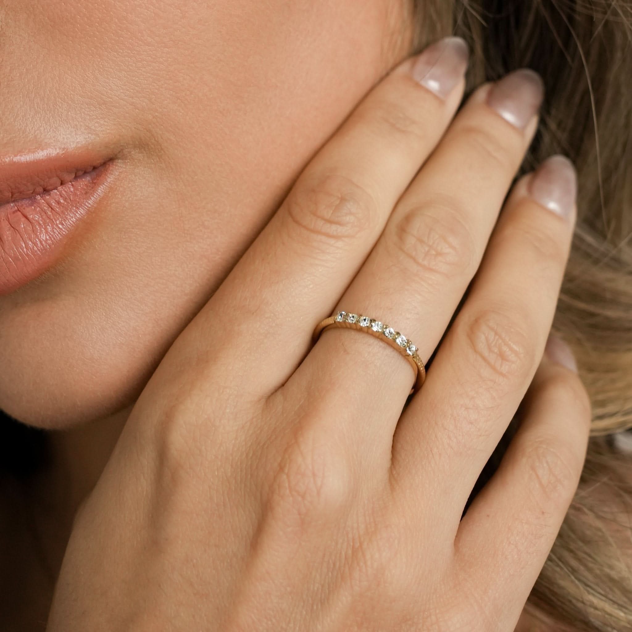 Curved Pavé Band Ring - Maison Les Disciples