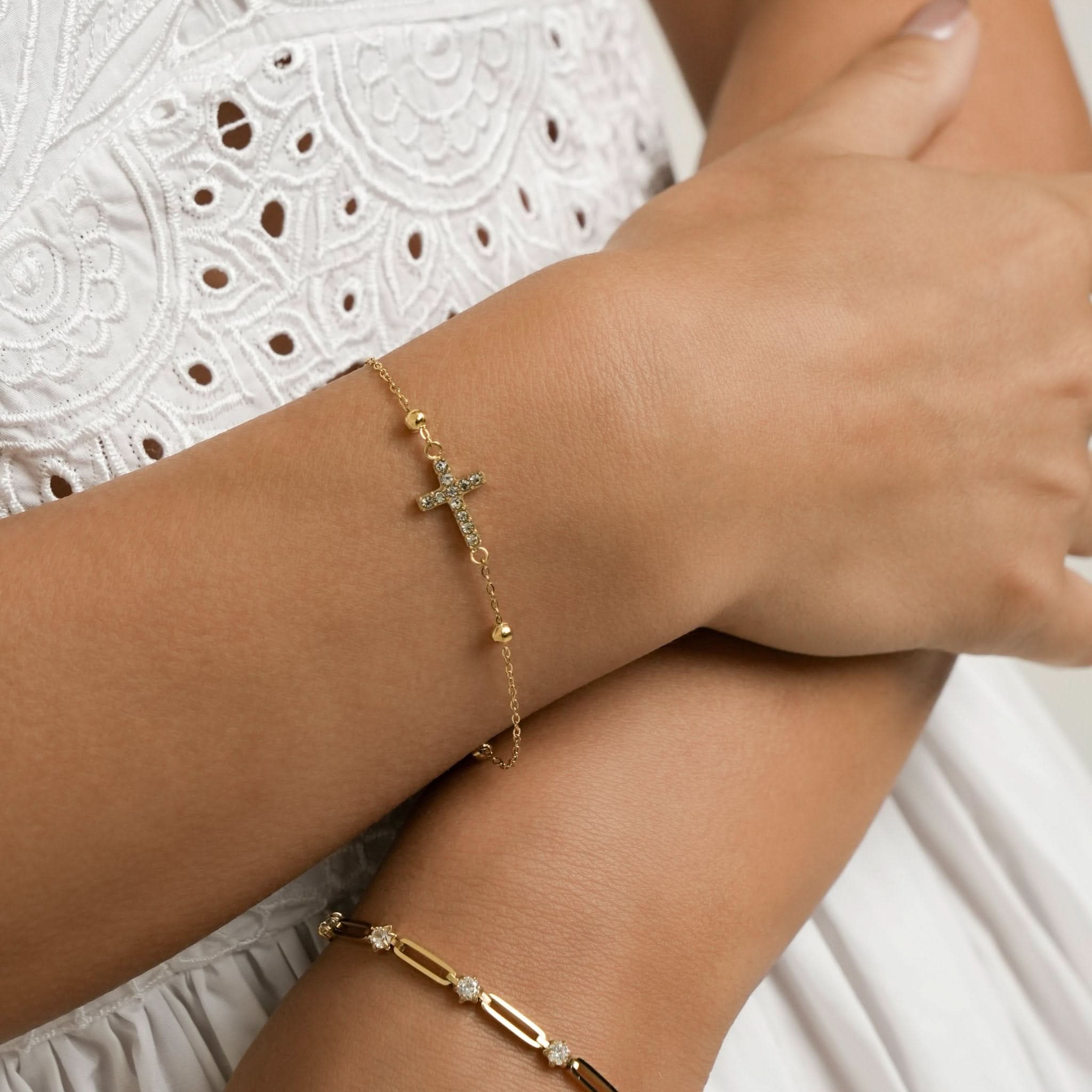 Pavé Cross Bracelet - Maison Les Disciples