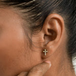 Pavé Cross Earrings - Maison Les Disciples