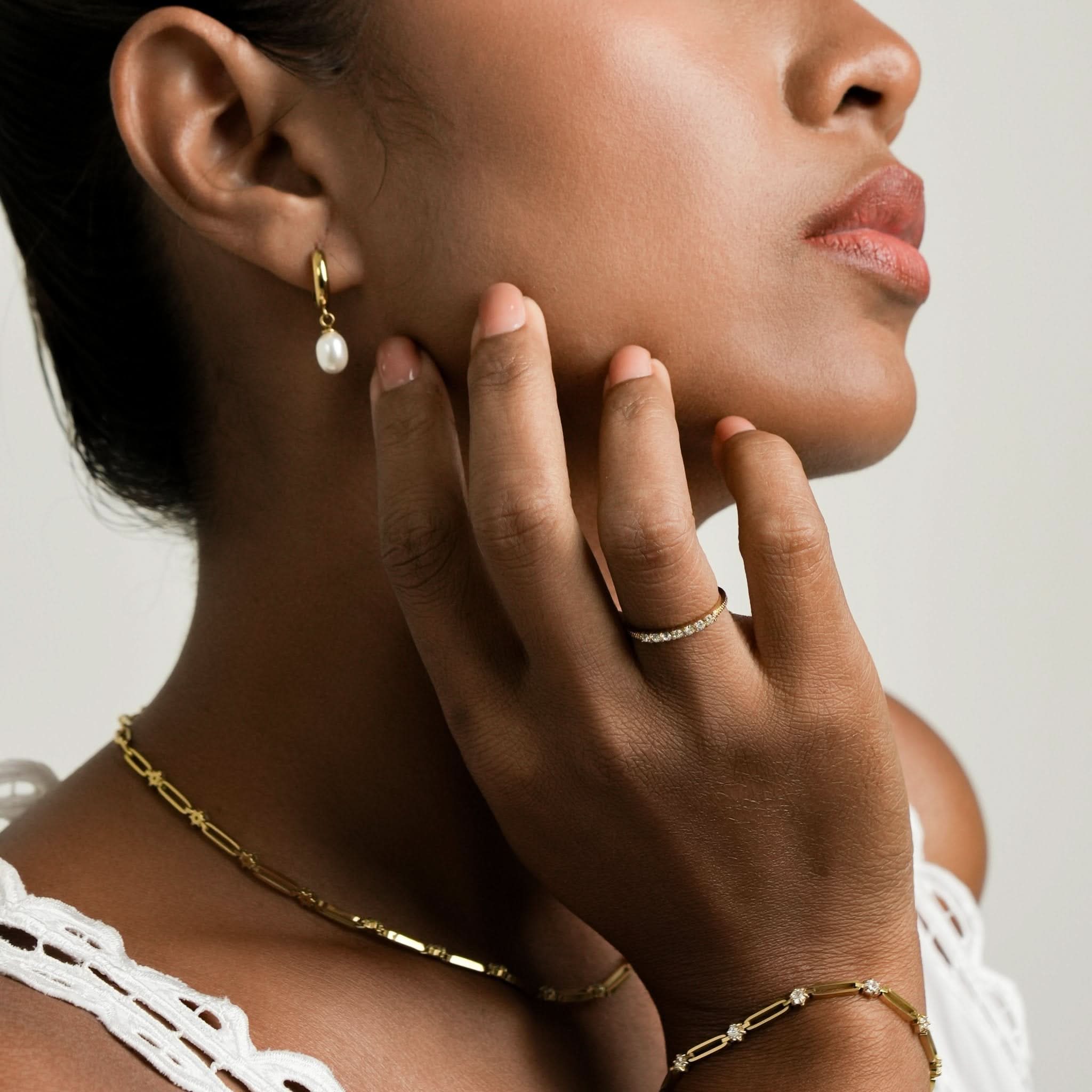 Curved Pavé Band Ring - Maison Les Disciples