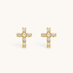Pavé Cross Earrings - Maison Les Disciples