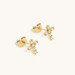 Pavé Cross Earrings - Maison Les Disciples