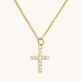 Pavé Cross Necklace - Maison Les Disciples