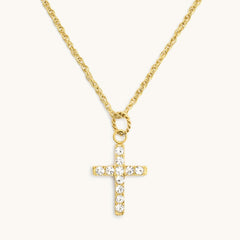 Pavé Cross Necklace - Maison Les Disciples